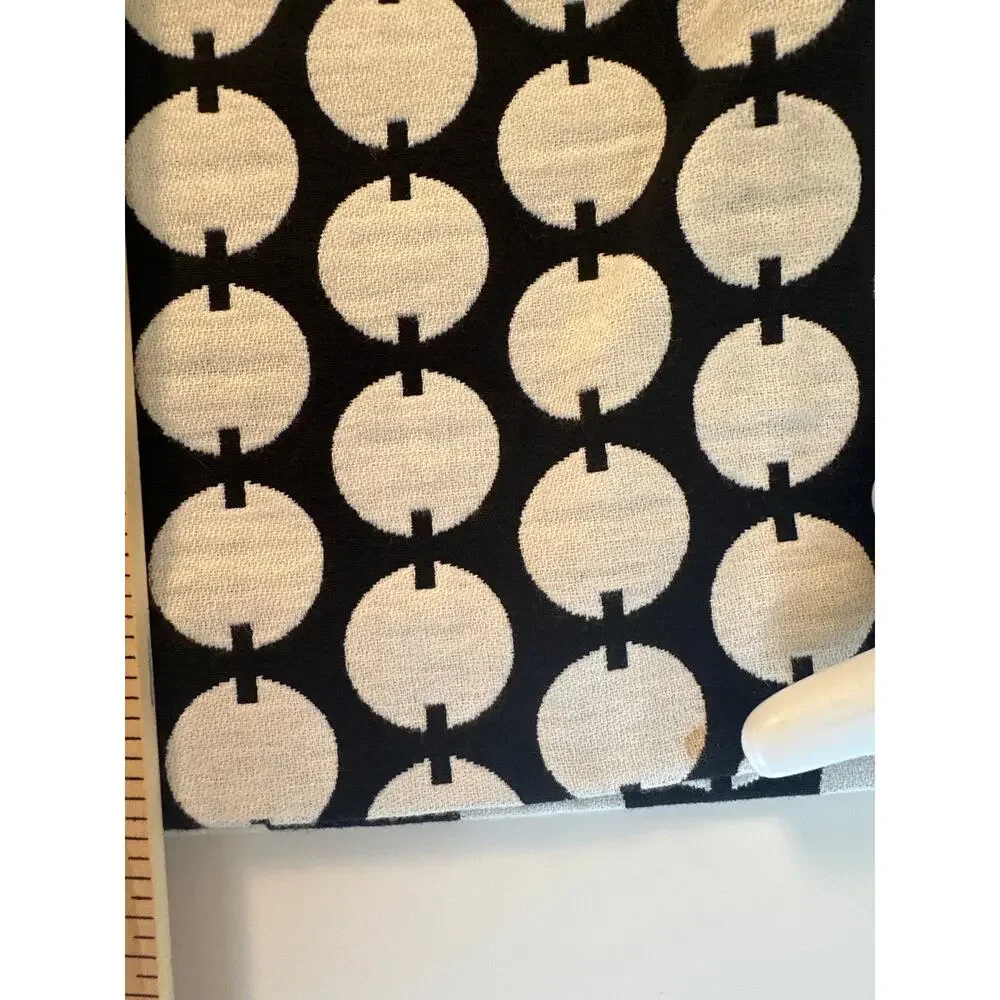 🖤 Tory Burch Retro Mod Geometric Circle Link Pencil Skirt with Branded Buttons